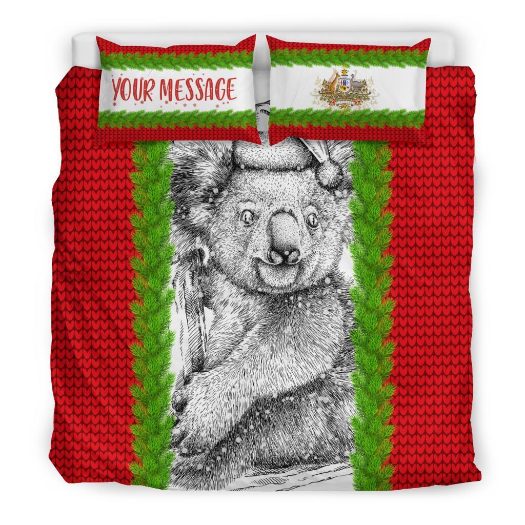 Custom Australia Christmas Bedding Set - Merry Christmas Koala - Vibe Hoodie Shop