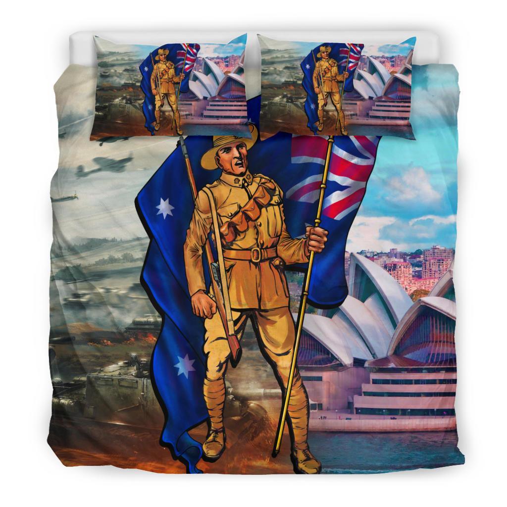 ANZAC Bedding Set - Australian Soldier - Vibe Hoodie Shop