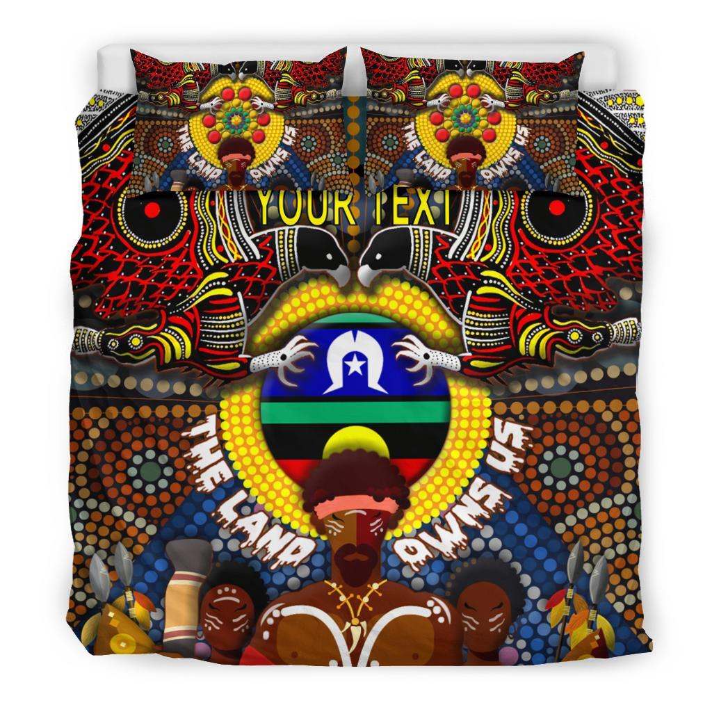 (Custom Text) The Land Owns Us Aboriginal Bedding Set - Vibe Hoodie Shop