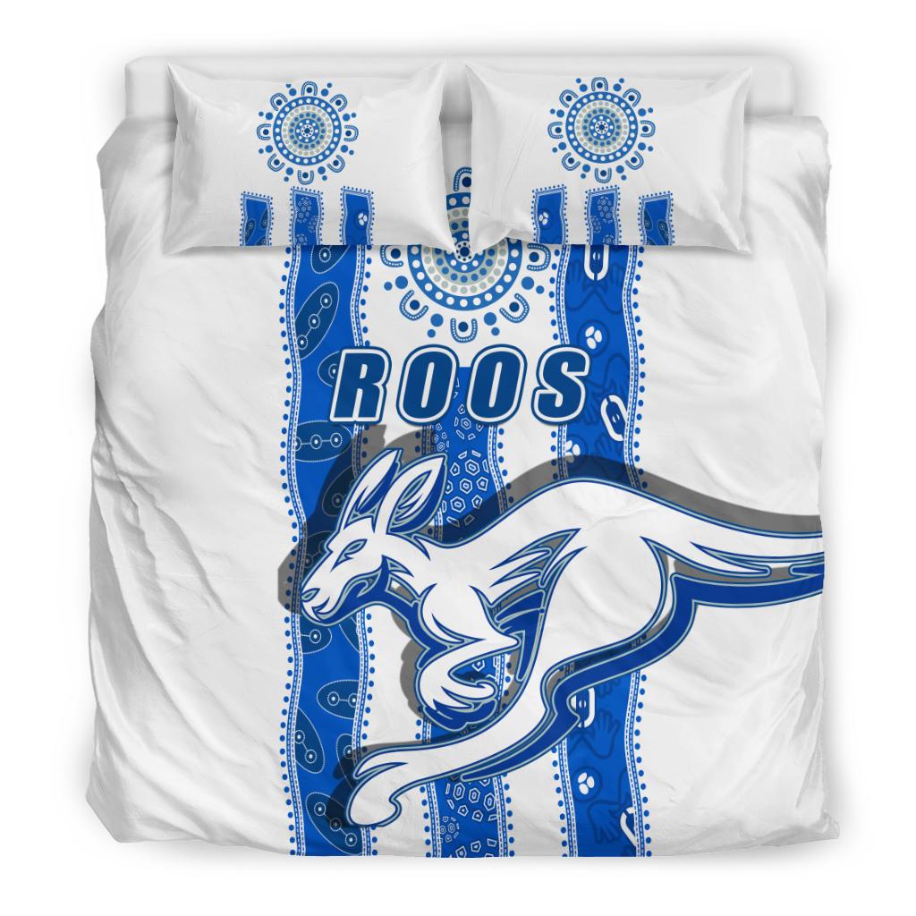 Melbourne Kangaroos Bedding Set Indigenous North - Roos White - Vibe Hoodie Shop