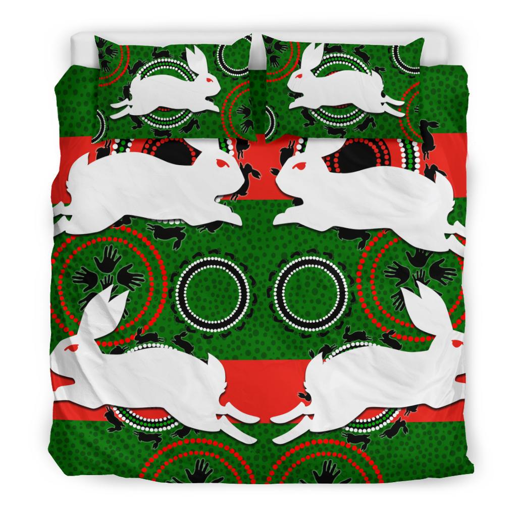 Rabbitohs Bedding Set Aboriginal Special - Vibe Hoodie Shop