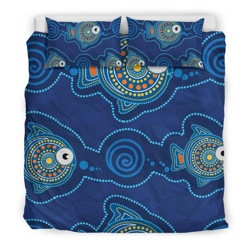 Aboriginal Bedding Set, Indigenous Turtle Patterns - Vibe Hoodie Shop