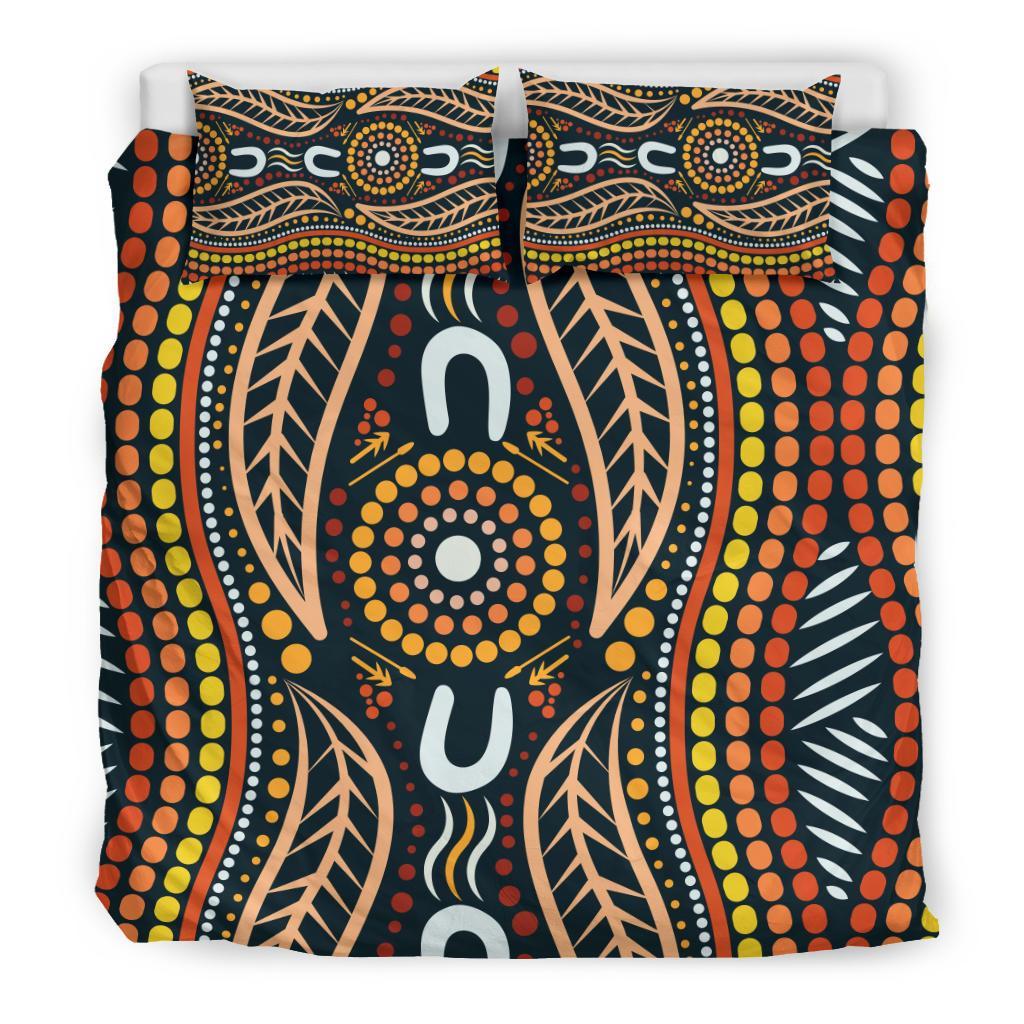 Aboriginal Bedding Set, Indigenous Dot Painting - Vibe Hoodie Shop