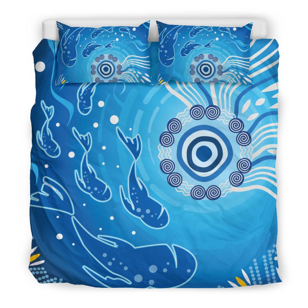 Aboriginal Bedding Set, Indigenous Ocean Fishing - Vibe Hoodie Shop