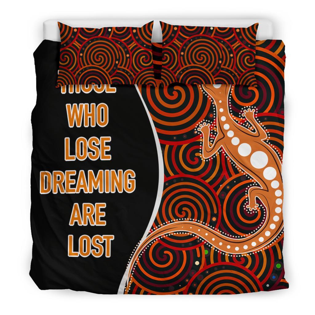 Aboriginal Bedding Set - Indigenous Lizard Dreaming - Vibe Hoodie Shop