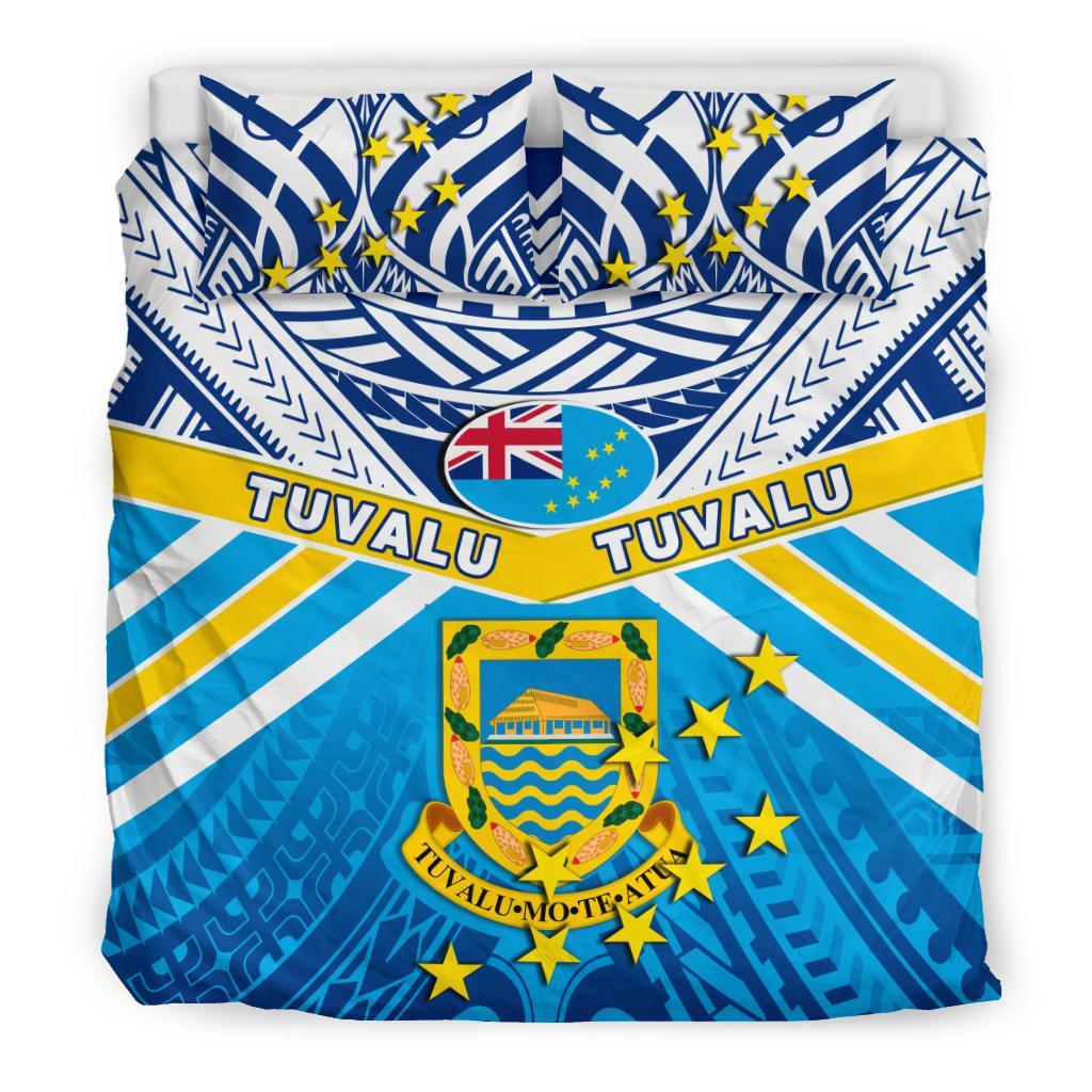 Tuvalu Rugby Bedding Set Polynesian Flag - Vibe Hoodie Shop