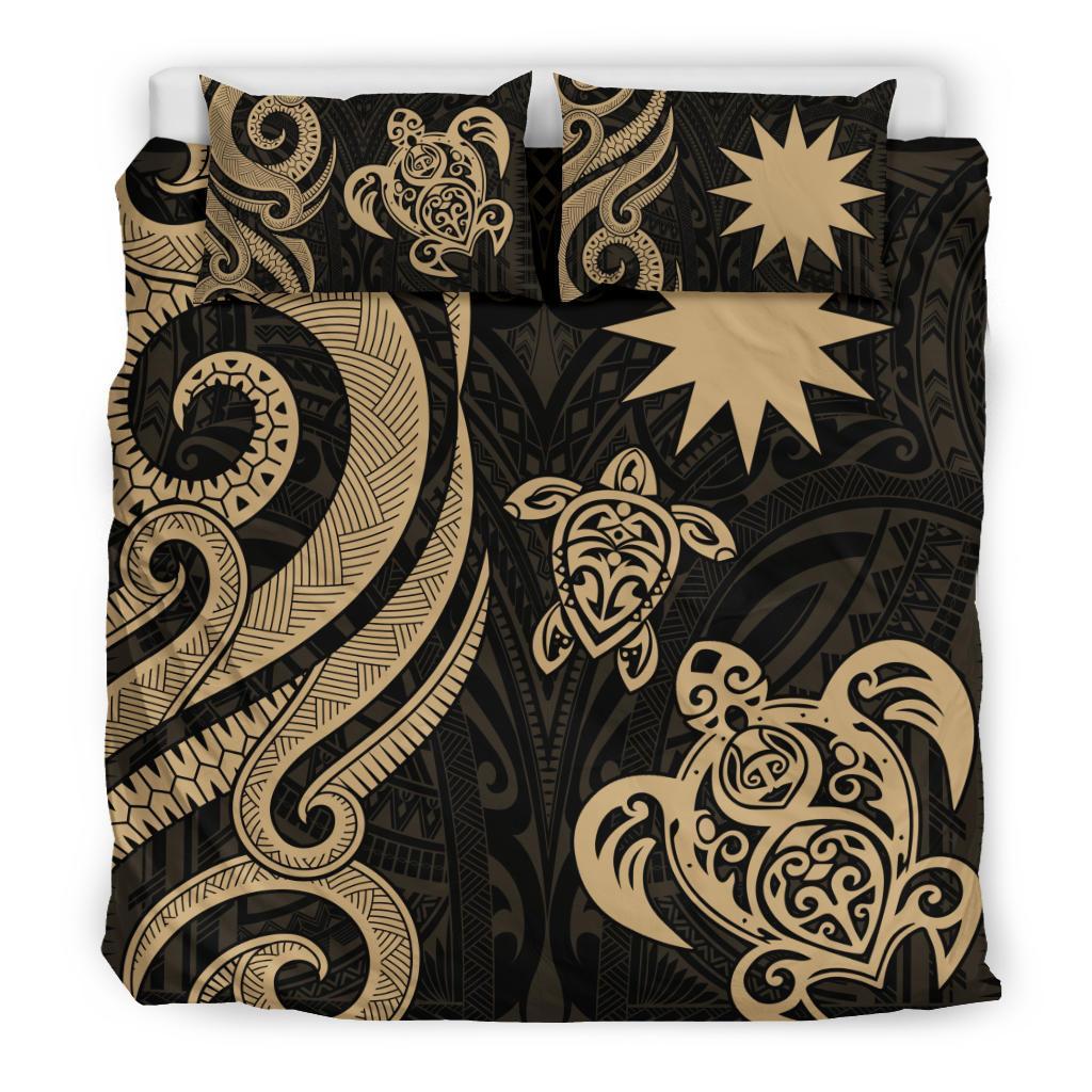 Nauru Bedding Set - Gold Tentacle Turtle - Vibe Hoodie Shop