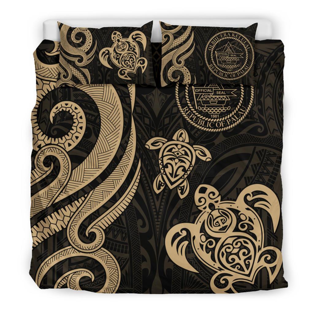 Palau Bedding Set - Gold Tentacle Turtle - Vibe Hoodie Shop