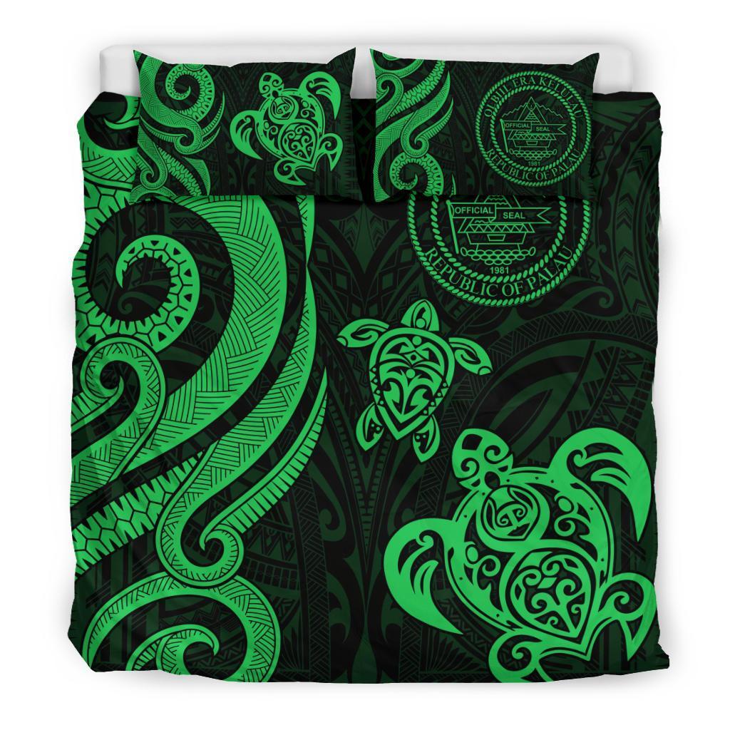 Palau Bedding Set - Green Tentacle Turtle - Vibe Hoodie Shop