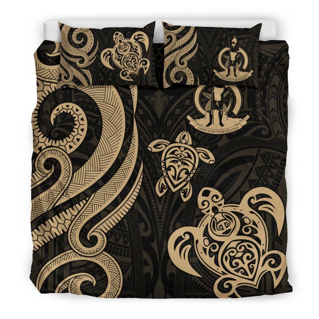 Vanuatu Bedding Set - Gold Tentacle Turtle - Vibe Hoodie Shop