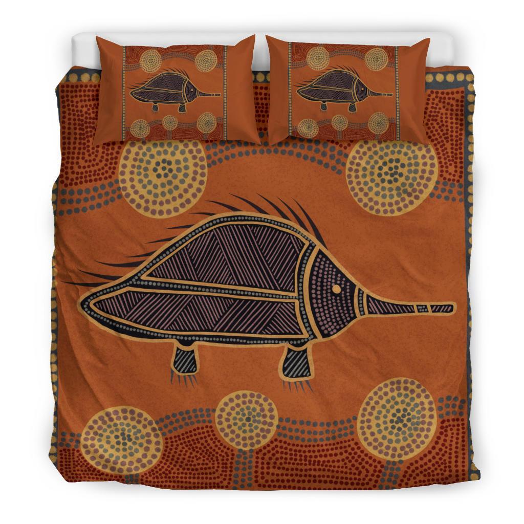 Aboriginal Bedding Set - Indigenous Echidna - Vibe Hoodie Shop