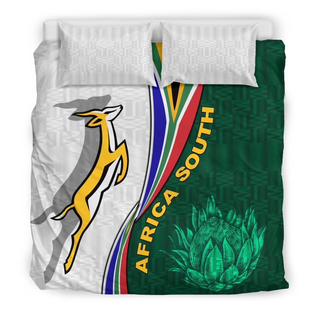 South Africa Bedding Set Springboks Rugby Be Unique - White - Vibe Hoodie Shop