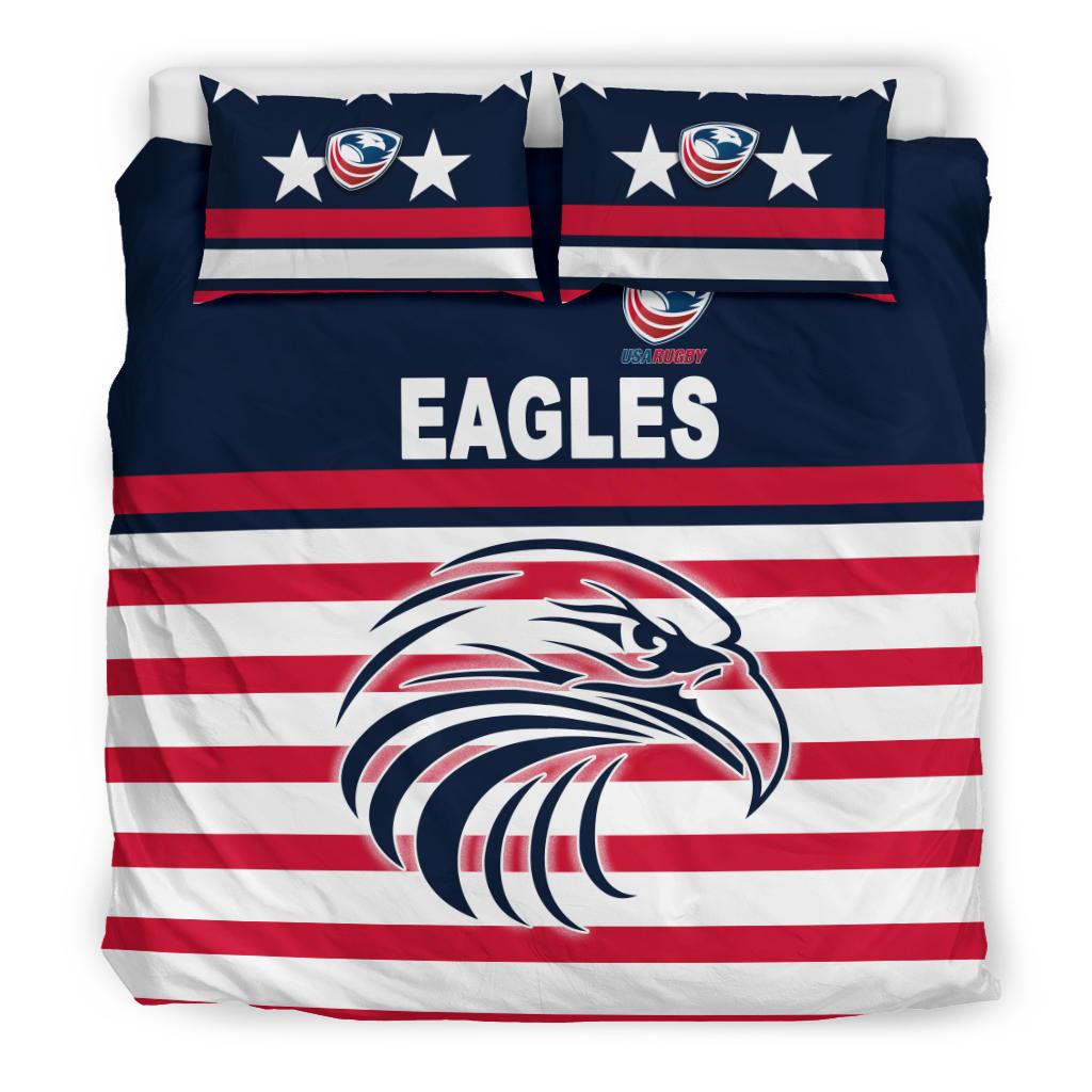 USA Rugby Bedding Set Eagles Simple Style - Navy - Vibe Hoodie Shop