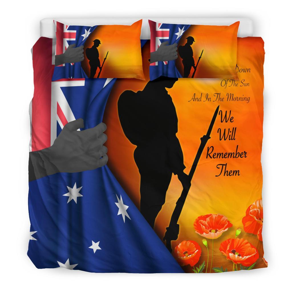 ANZAC Bedding Set - We Will Remember Them Ver02 - Vibe Hoodie Shop