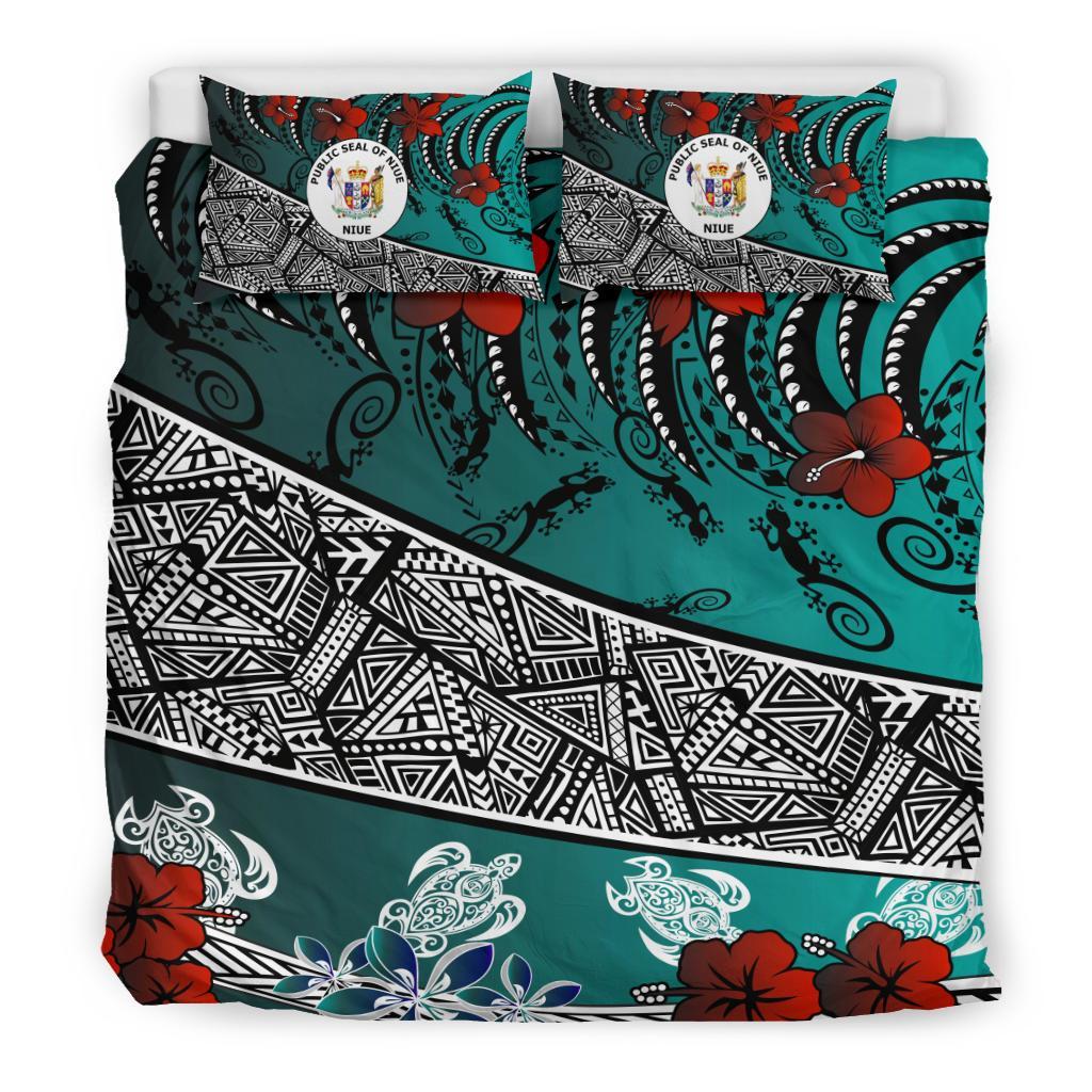Niue Bedding Set - Lizard And Turtle Green - Vibe Hoodie Shop