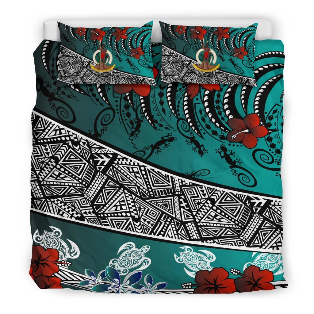 Vanuatu Bedding Set - Lizard And Turtle Green - Vibe Hoodie Shop