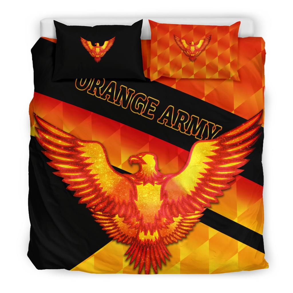 Sunrisers Hyderabad Orange Army Bedding Set Cricket Sporty Style - Vibe Hoodie Shop