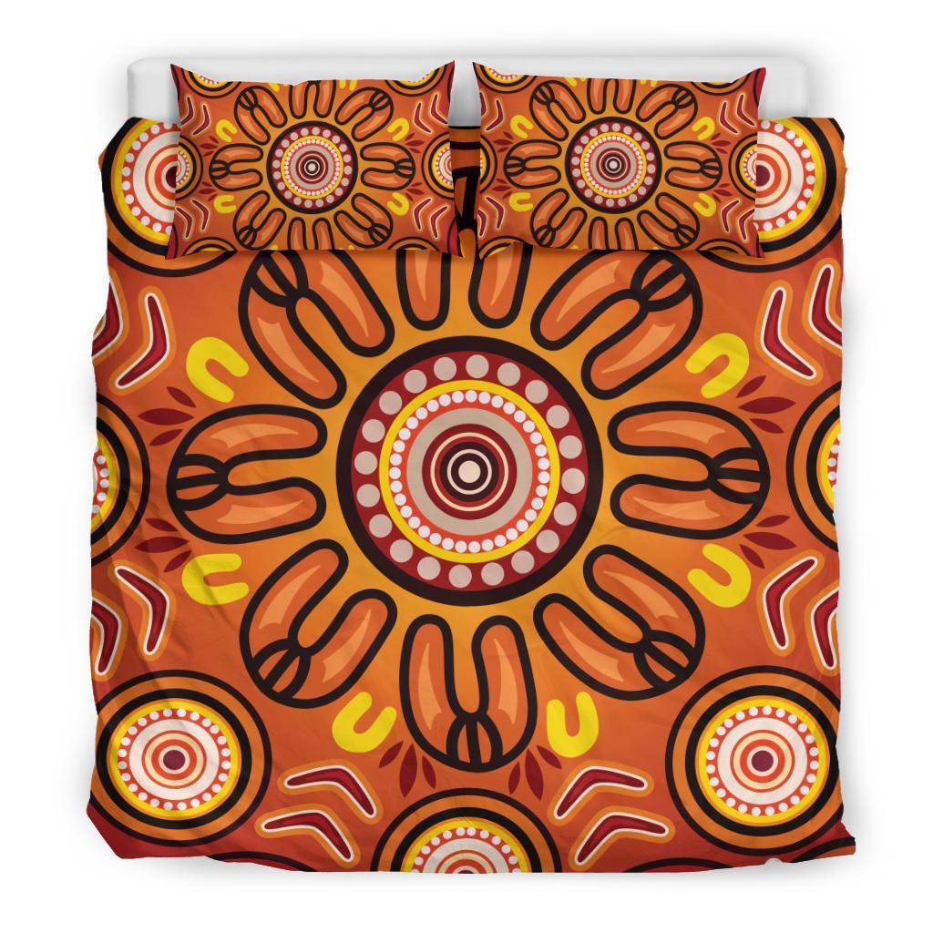 Aboriginal Bedding Set - Circle Flowers Patterns VER01 - Vibe Hoodie Shop