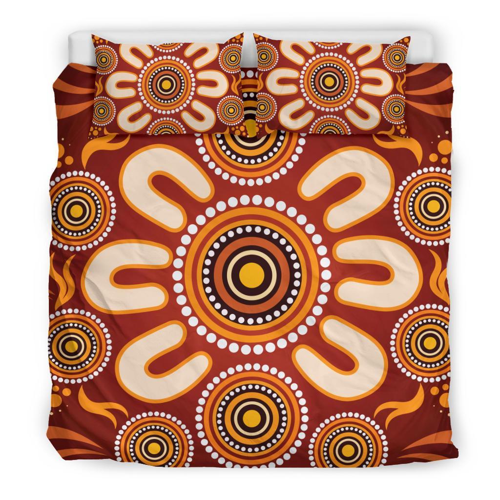 Aboriginal Bedding Set - Circle Flowers Patterns Ver02 - Vibe Hoodie Shop