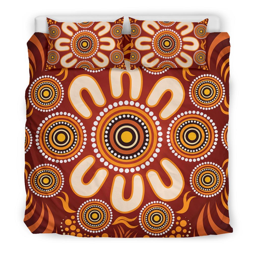 Aboriginal Bedding Set - Circle Flowers Patterns Ver03 - Vibe Hoodie Shop