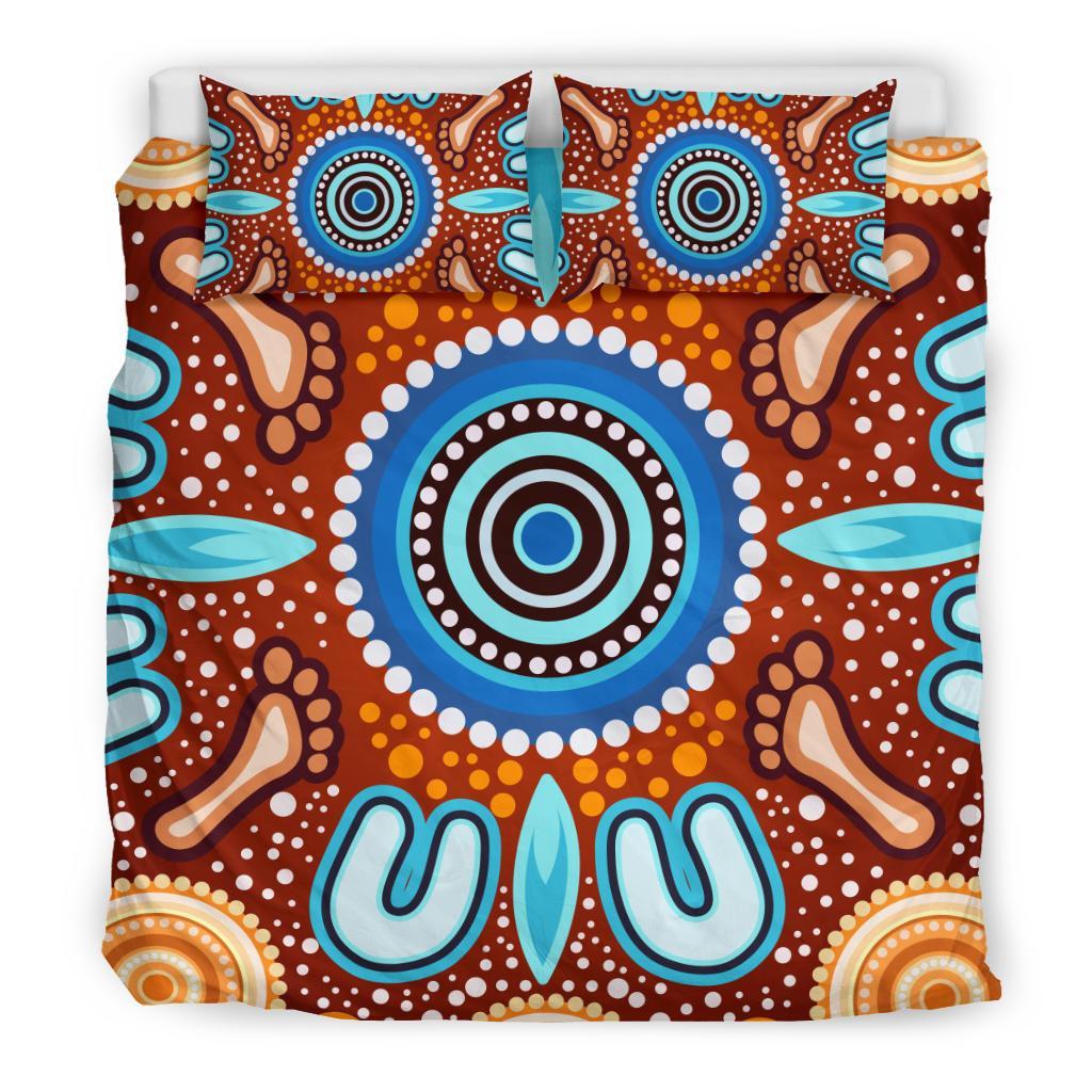 Aboriginal Bedding Set - Indigenous Circle Dot Painting Ver02 - Vibe Hoodie Shop