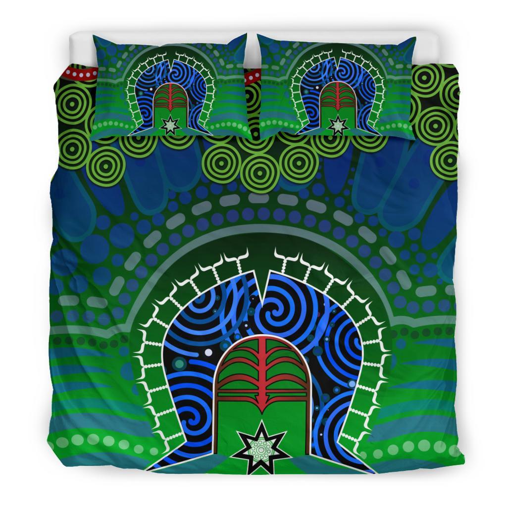 Torres Strait Bedding Set - Dhari And Dot Patterns - Vibe Hoodie Shop