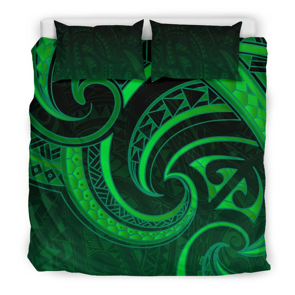 New Zealand Maori Mangopare Bedding Set Polynesian - Green - Vibe Hoodie Shop