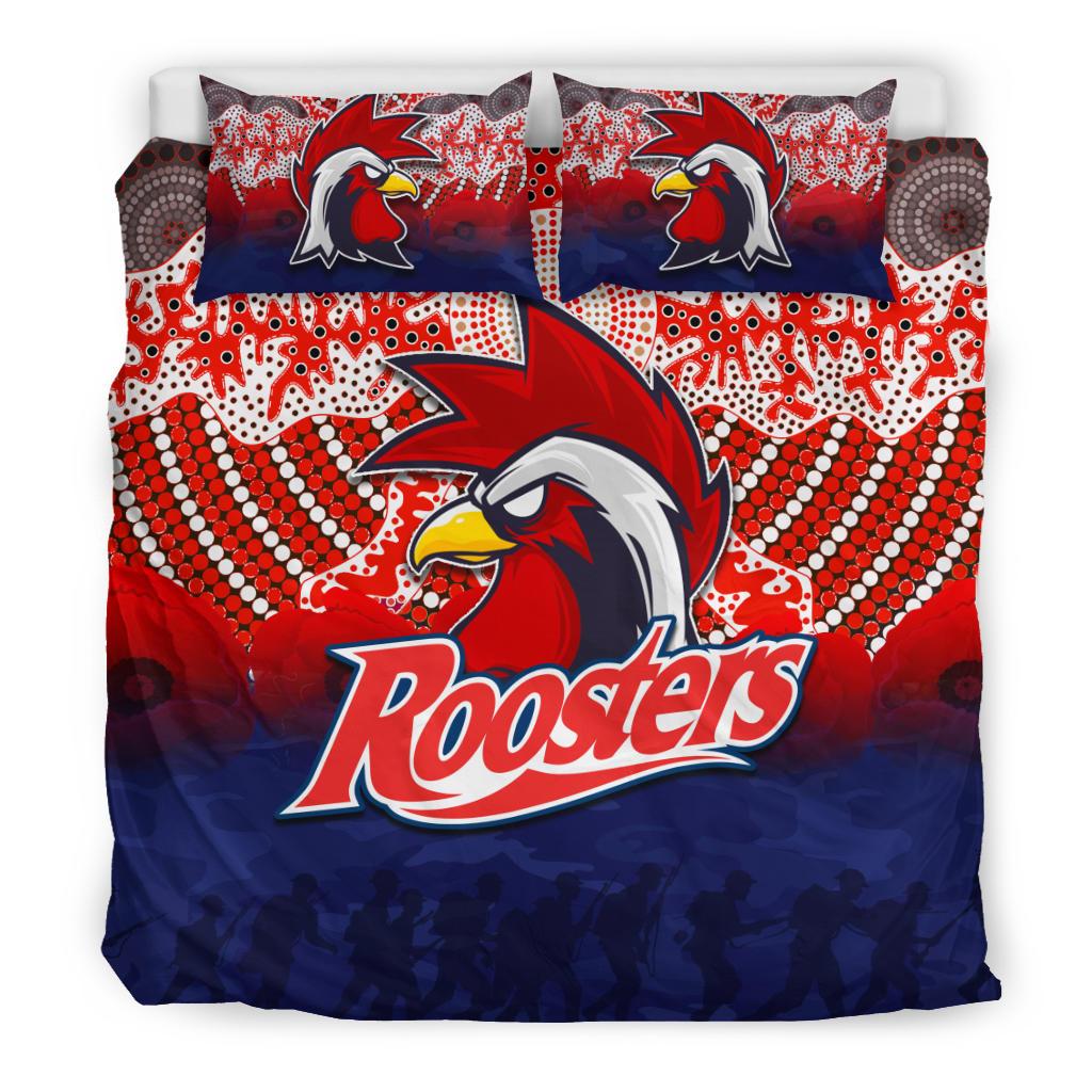 Roosters Bedding Set ANZAC Day Aboriginal - Vibe Hoodie Shop