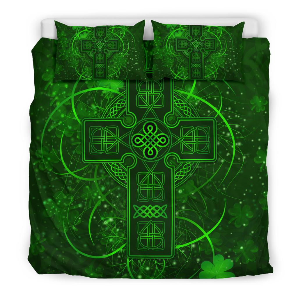 Ireland Bedding Set Irish Saint Patrick Day Celtic Cross - Vibe Hoodie Shop