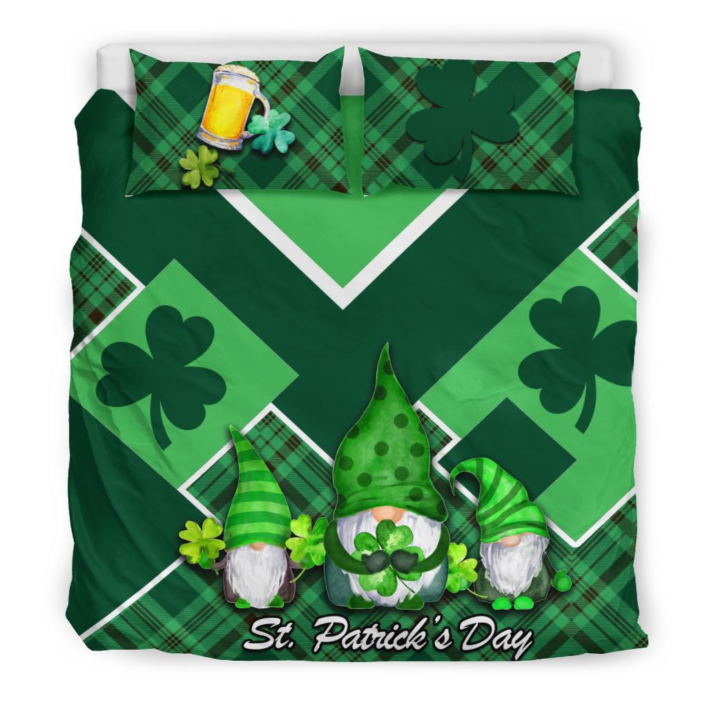 St. Patrick Day Ireland Gnome Bedding Set Shamrock - Vibe Hoodie Shop