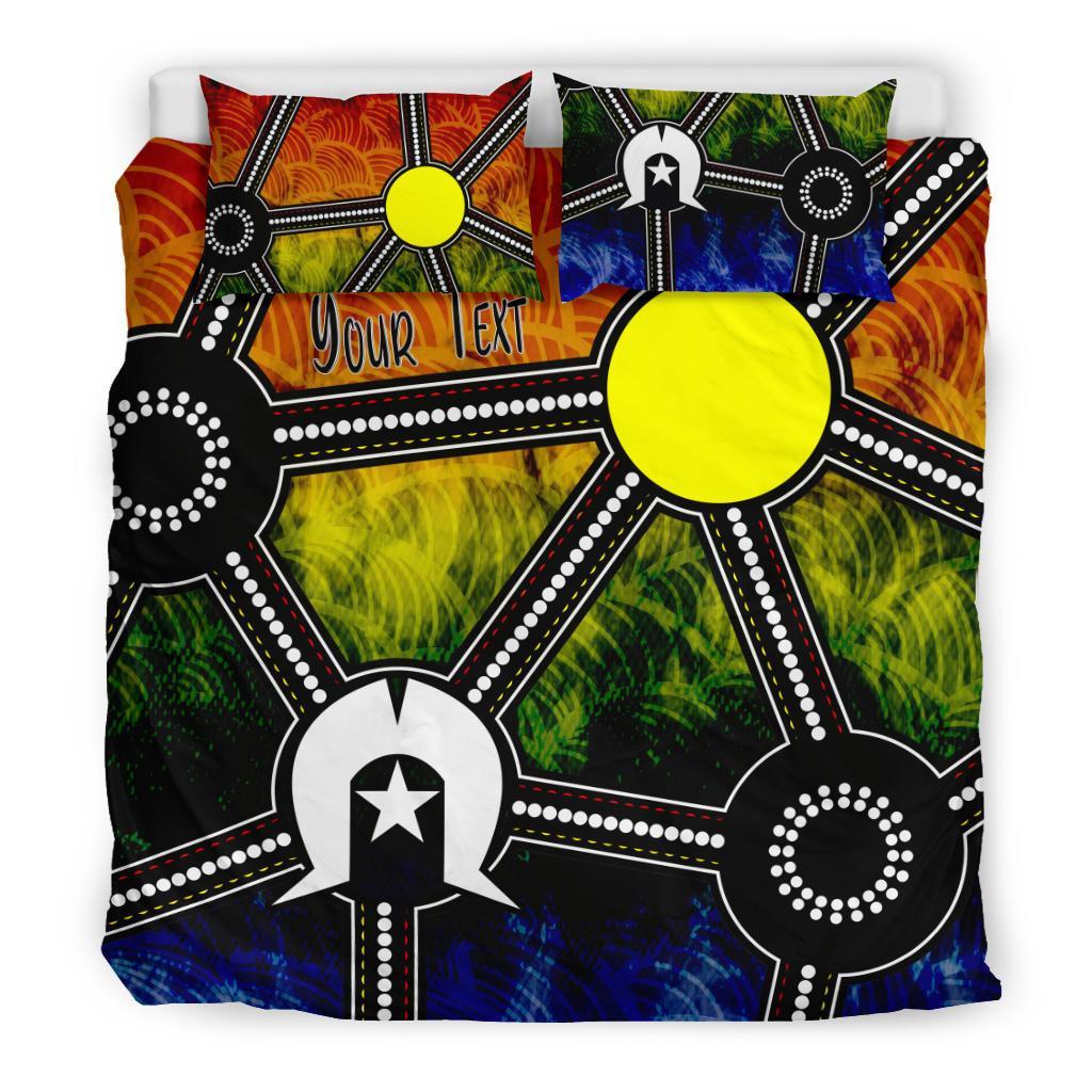 Custom NAIDOC Week 2021 Bedding Set, Aboriginal Geometric Style - Vibe Hoodie Shop