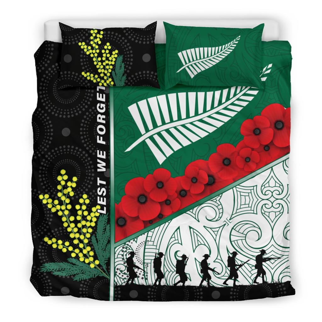 ANZAC Day - Lest We Forget Bedding Set Australia Indigenous and New Zealand Maori - Vibe Hoodie Shop