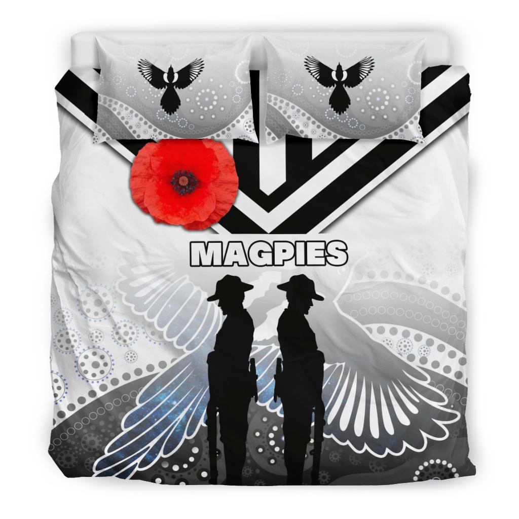 Magpies Bedding Set Collingwood ANZAC Day Special Version - Vibe Hoodie Shop