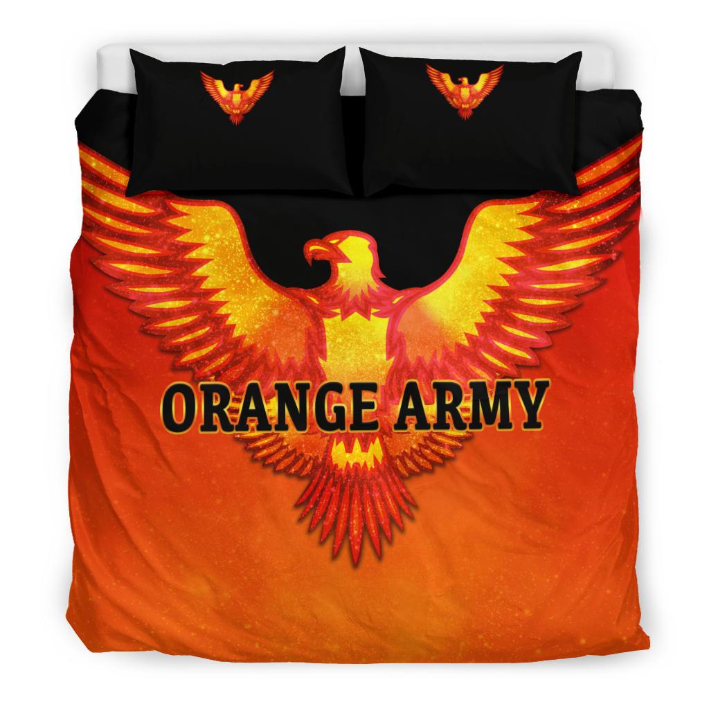 Sunrisers Hyderabad Orange Army Bedding Set Cricket Sporty Style - Vibe Hoodie Shop