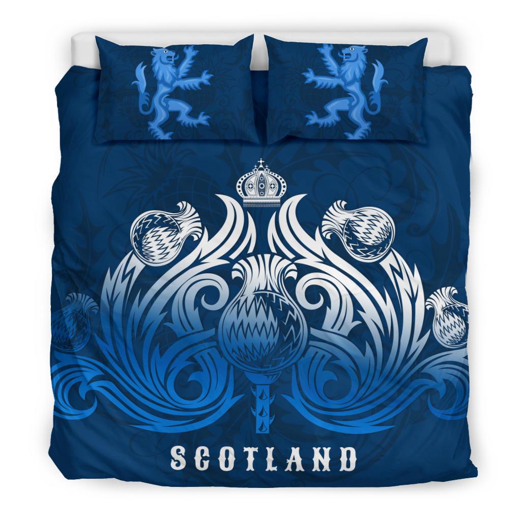 Scotland Rugby Bedding Set Lion Thistle Simple - Vibe Hoodie Shop