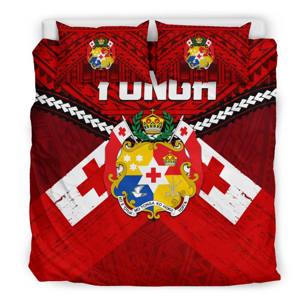 Tonga Rugby Bedding Set Polynesian Tattoo Seashore - Vibe Hoodie Shop