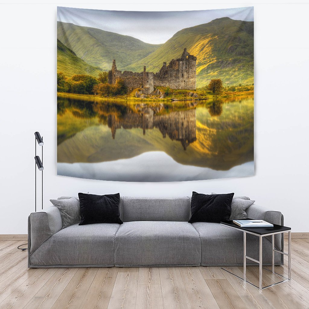 Scotland Kilchurn Castle Tapestry - Vibe Hoodie Shop