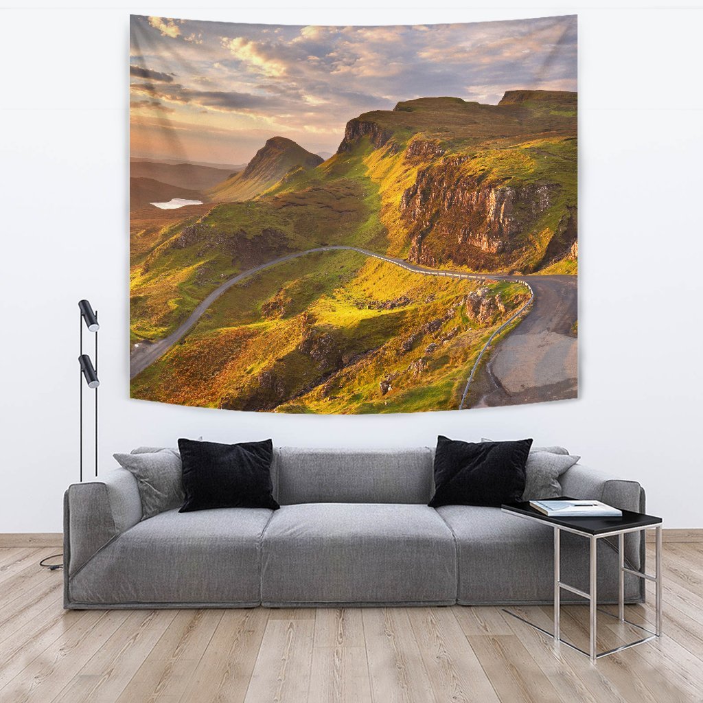 Scotland Sunrise Quiraing on the Isle of Skye Tapestry - Vibe Hoodie Shop