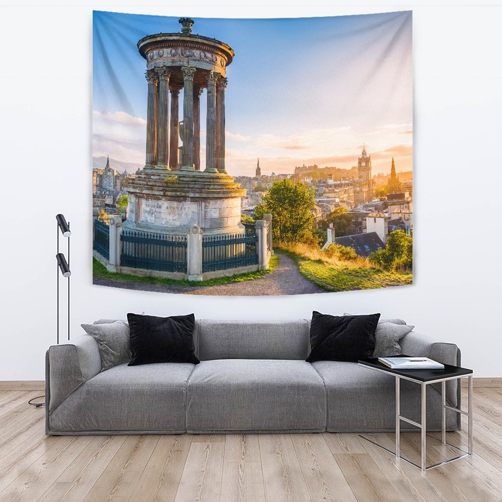 Scotland Calton Hill at Sunset Tapestry - Vibe Hoodie Shop