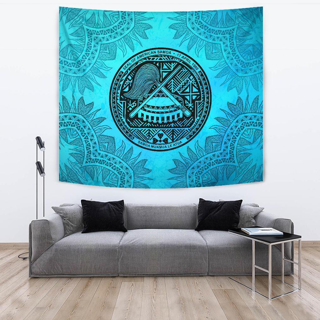 American Samoa Tapestry Turquoise - Vibe Hoodie Shop