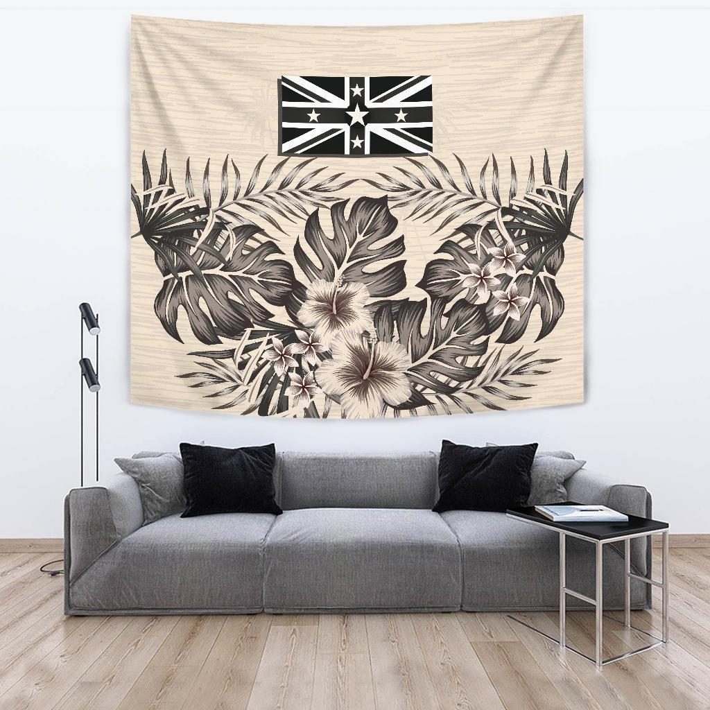 Niue Tapestry - The Beige Hibiscus - Vibe Hoodie Shop