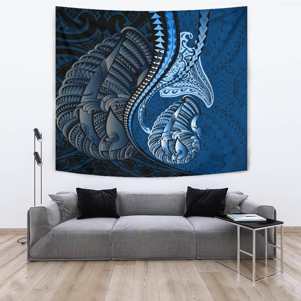 Fish Hook Polynesian Tapestry Manta Polynesian - Vibe Hoodie Shop