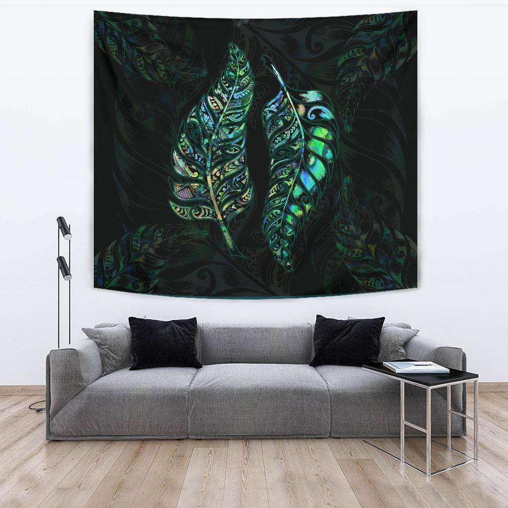 New Zealand Silver Fern Couple Tapestry Paua Shell - Vibe Hoodie Shop