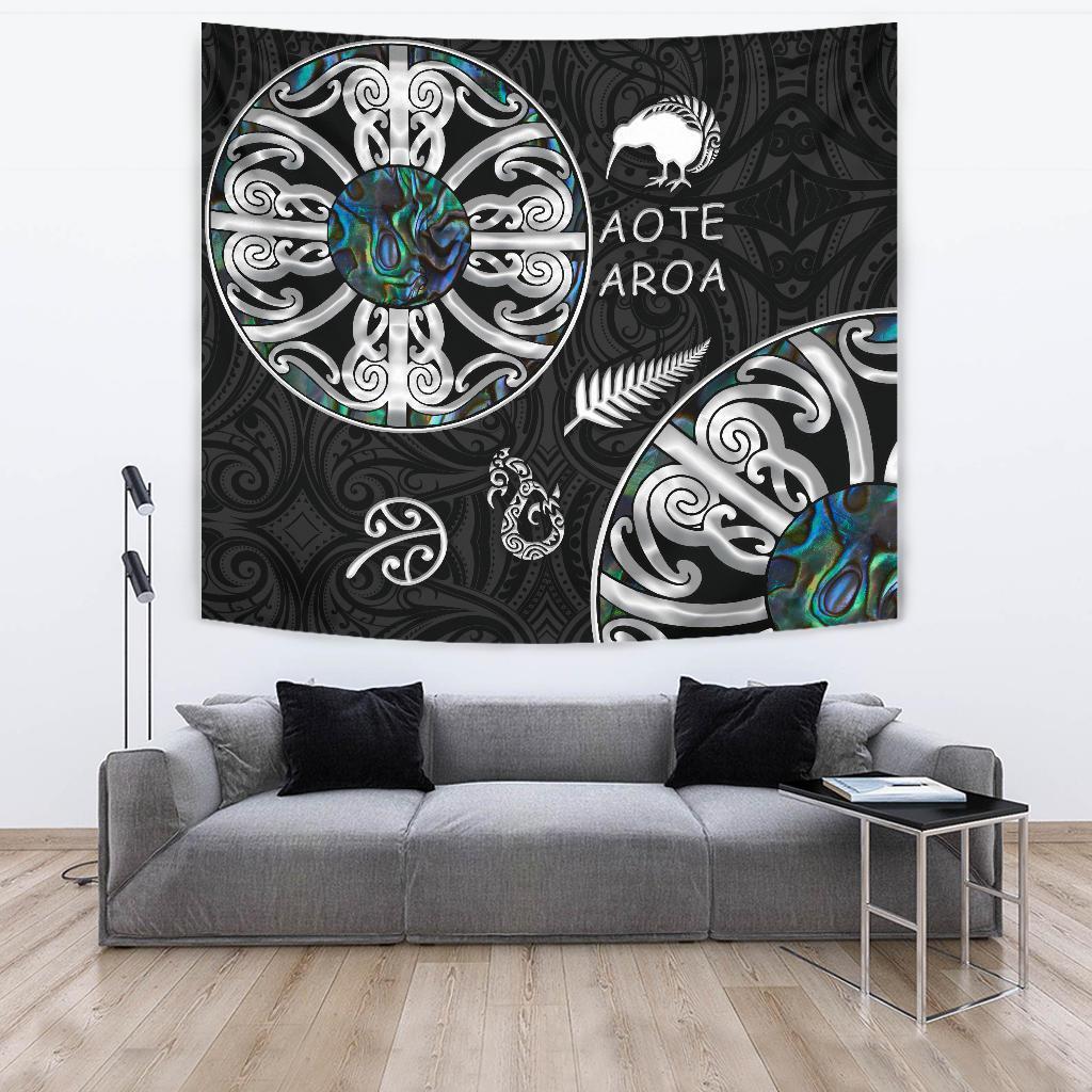 New Zealand Aotearoa Tapestry, Maori Mangopare Paua Shell - Vibe Hoodie Shop