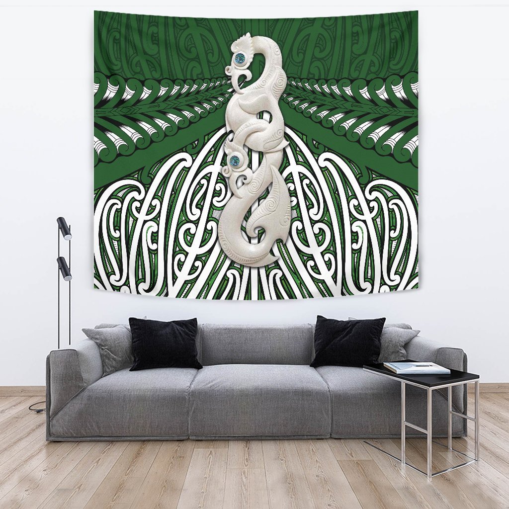 Maori Moko Tattoo Tapestry, Manaia Pounamu - Vibe Hoodie Shop