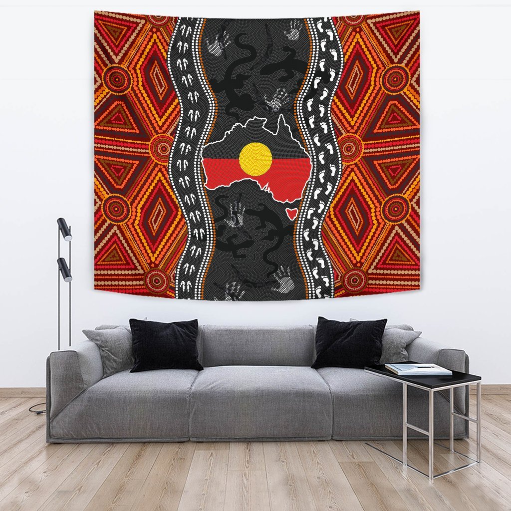 Aboriginal Tapestry - Australia Indigenous Map - Vibe Hoodie Shop