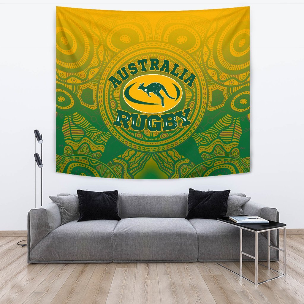 Aboriginal Tapestry, Australia Rugby and Coat Of Arms Ver02 - - Vibe Hoodie Shop