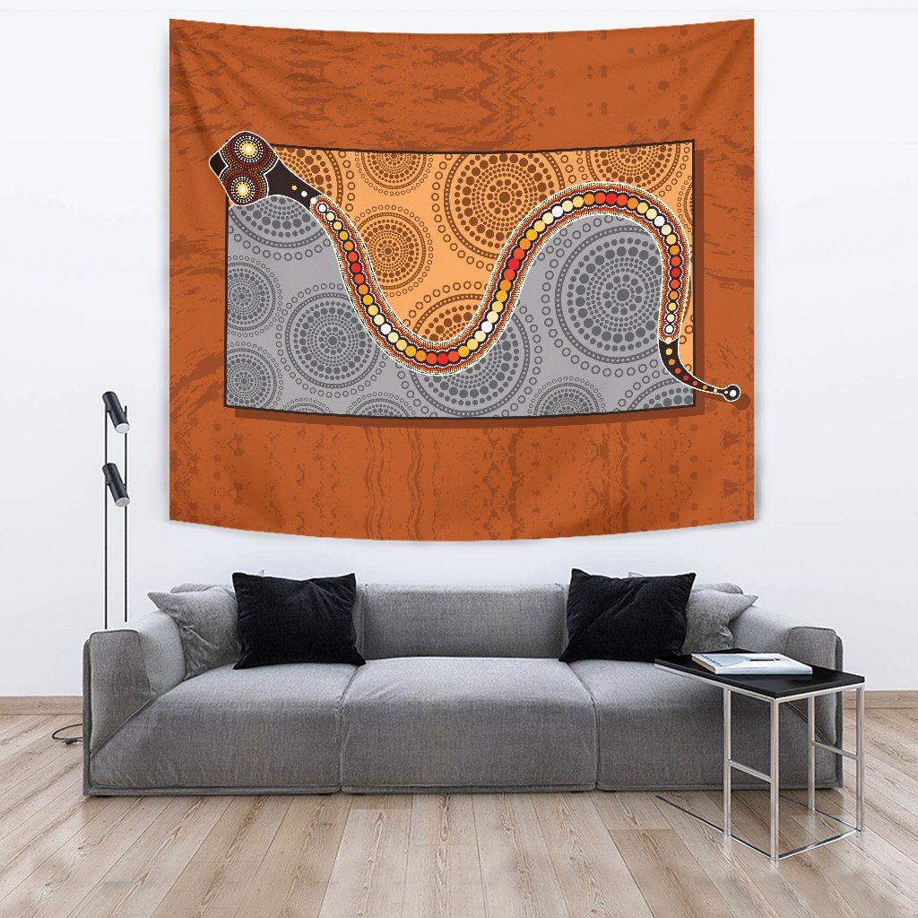 Aboriginal Tapestry, Indigenous Snake - Vibe Hoodie Shop