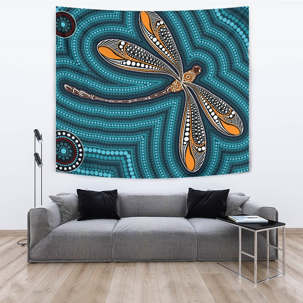 Aboriginal Tapestry, Indigenous Dragonfly - Vibe Hoodie Shop