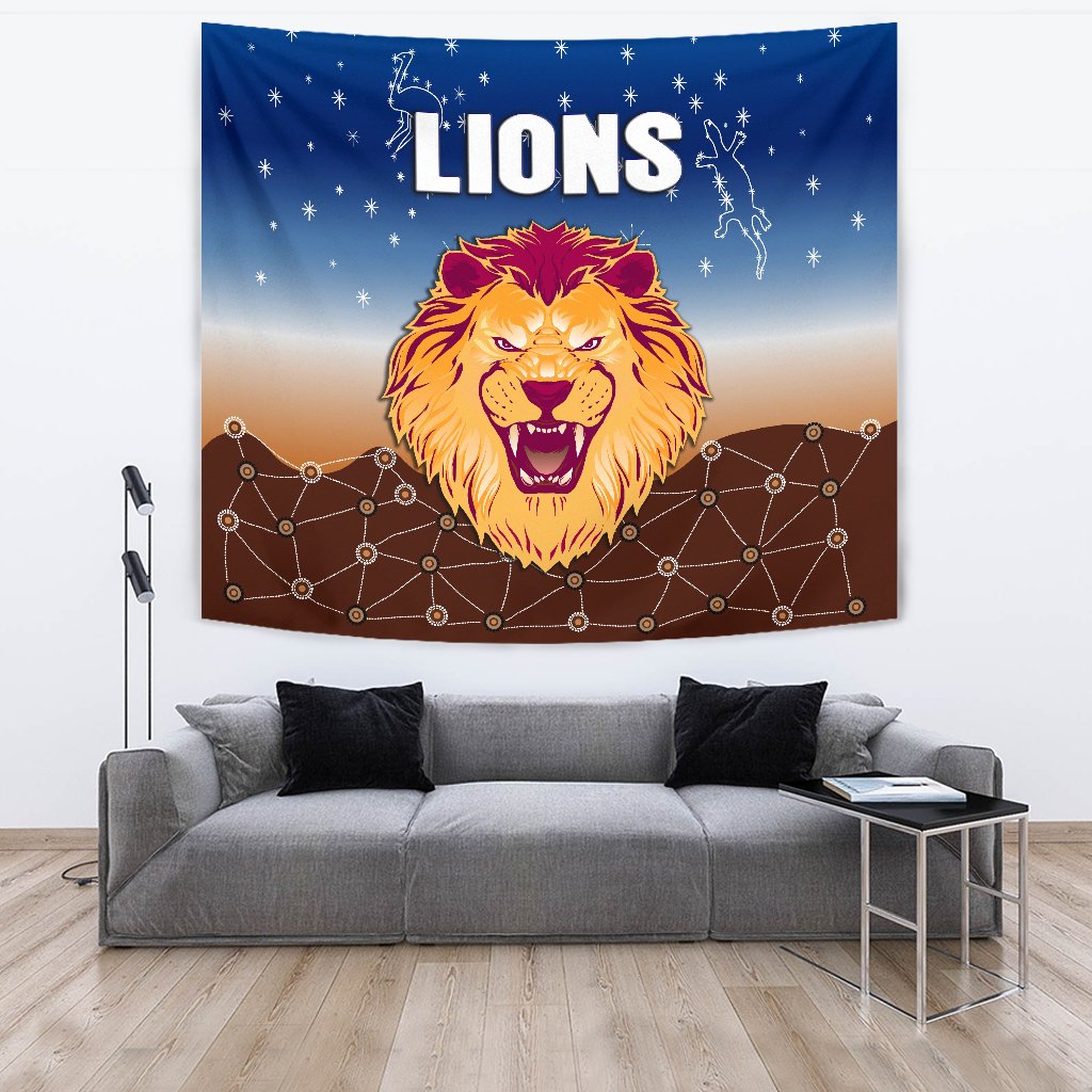 Brisbane Lions Tapestry Simple Indigenous - Vibe Hoodie Shop